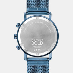 Bold Evolution Men Quartz Blue Dial Chronograph Stainless Steel Watch 3600809