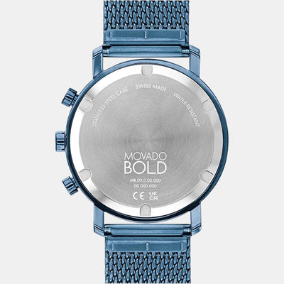 Bold Evolution Men Quartz Blue Dial Chronograph Stainless Steel Watch 3600809