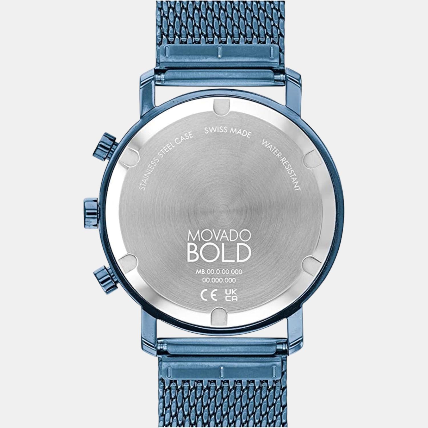 Bold Evolution Men Quartz Blue Dial Chronograph Stainless Steel Watch 3600809