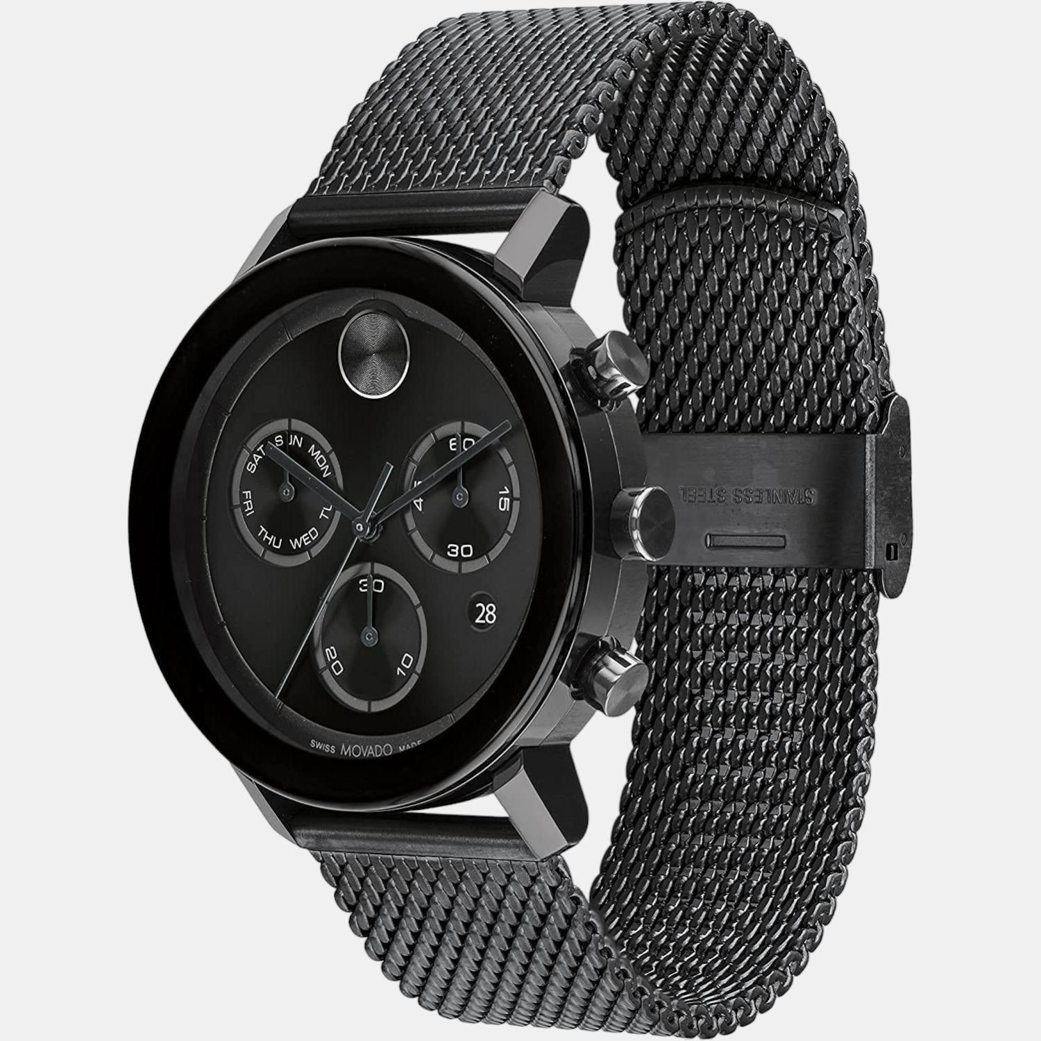 Bold Evolution Men Quartz Black Dial Chronograph Stainless Steel Watch 3600810