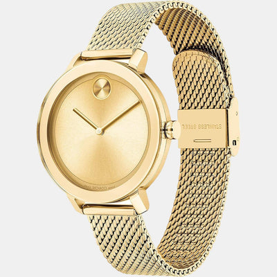 Bold Evolution Women Quartz Gold Dial Analog Stainless Steel Watch 3600814