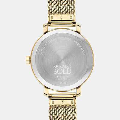 Bold Evolution Women Quartz Gold Dial Analog Stainless Steel Watch 3600814