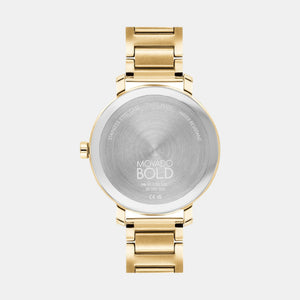 Bold Women Quartz Gold Dial Analog Stainless Steel Watch 3600822