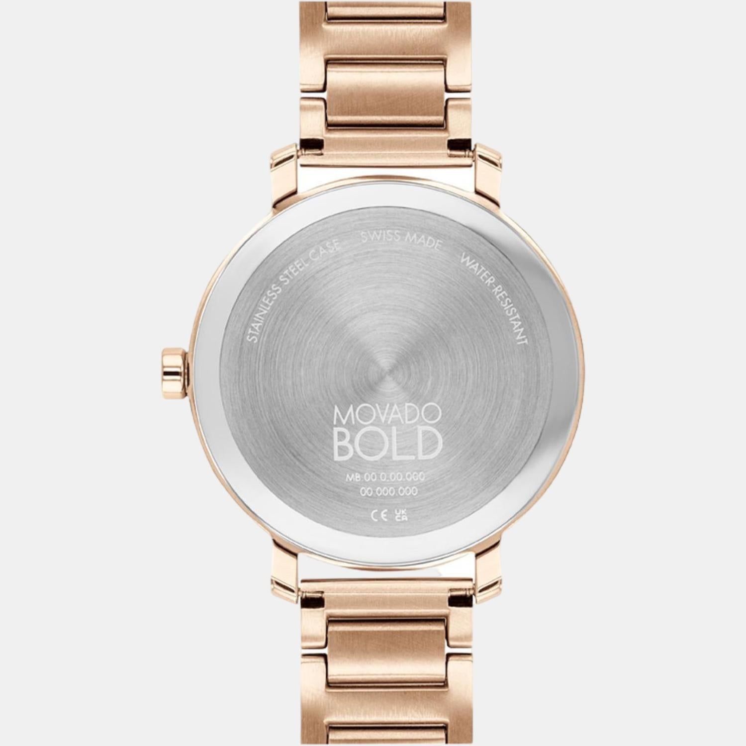 Bold Evolution Women Quartz Rose Gold Dial Analog Stainless Steel Watch 3600824