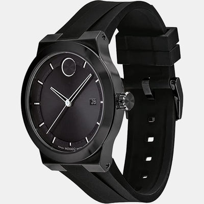 Bold Fusion Men Quartz Black Dial Analog Stainless Steel Watch 3600849