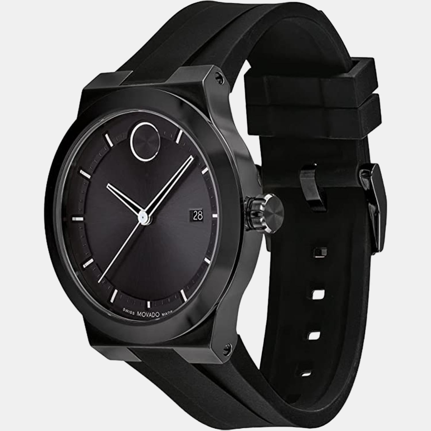 Bold Fusion Men Quartz Black Dial Analog Stainless Steel Watch 3600849