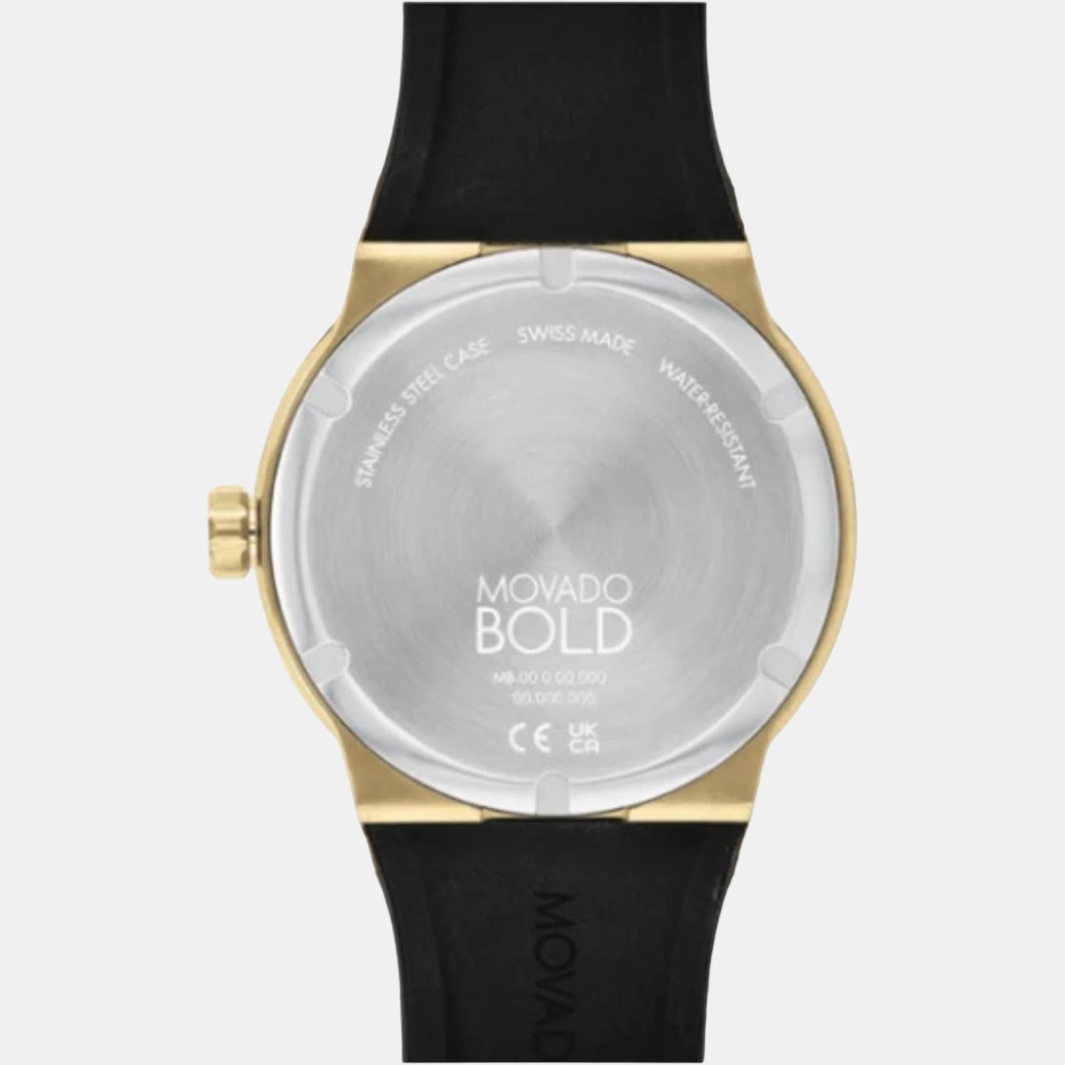 Bold Fusion Men Quartz Black Dial Analog Silicone Watch 3600850