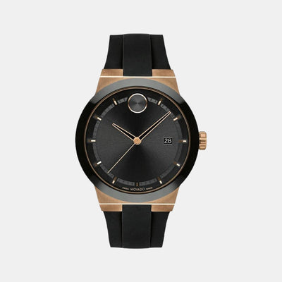 Bold Fusion Men Quartz Black Dial Analog Silicone Watch 3600851