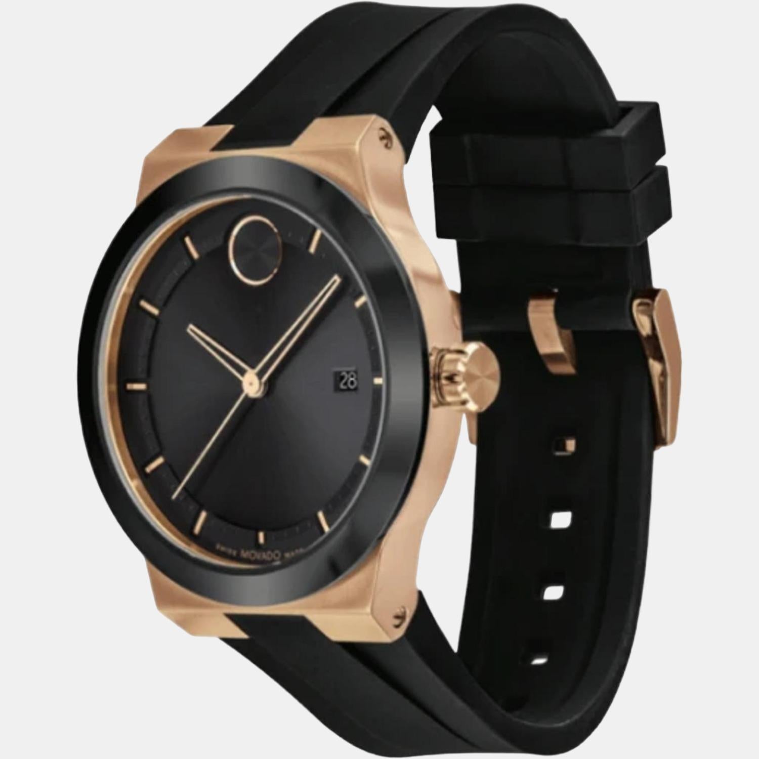 Bold Fusion Men Quartz Black Dial Analog Silicone Watch 3600851