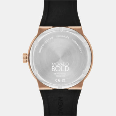 Bold Fusion Men Quartz Black Dial Analog Silicone Watch 3600851