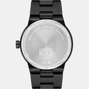 Bold Fusion Men Quartz Black Dial Analog Stainless Steel Watch 3600853