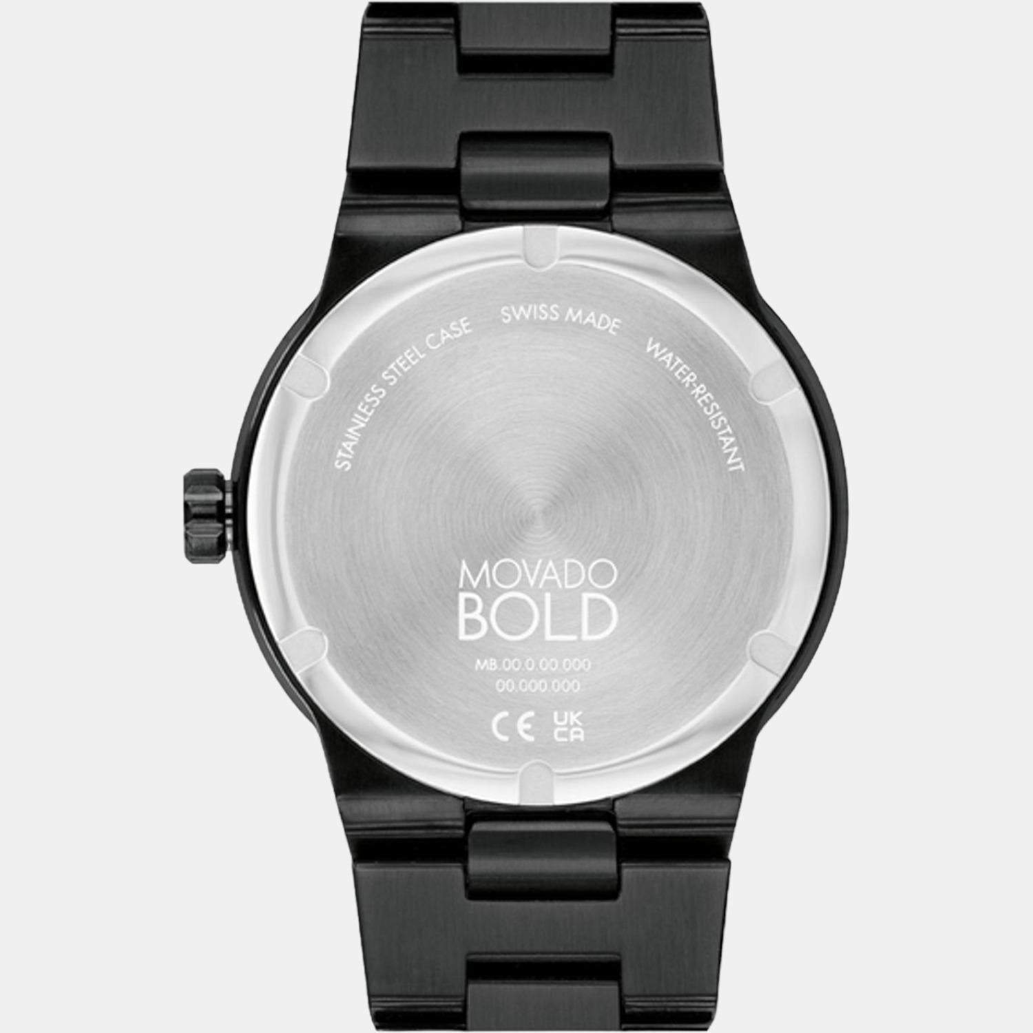 Bold Fusion Men Quartz Black Dial Analog Stainless Steel Watch 3600853