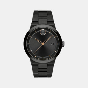 Bold Fusion Men Quartz Black Dial Analog Stainless Steel Watch 3600853