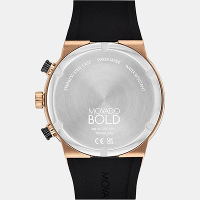 Bold Fusion Men Quartz Rose Gold Dial Chronograph Silicone Watch 3600854