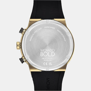 Bold Fusion Men Quartz Black Dial Chronograph Silicone Watch 3600855