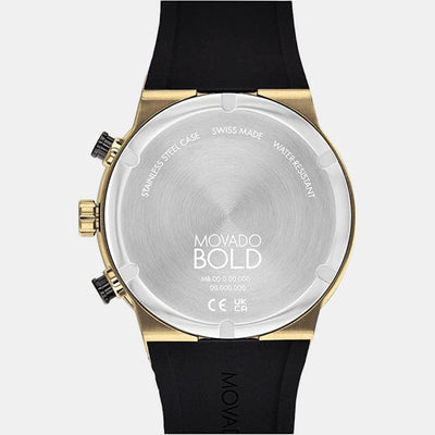 Bold Fusion Men Quartz Black Dial Chronograph Silicone Watch 3600855
