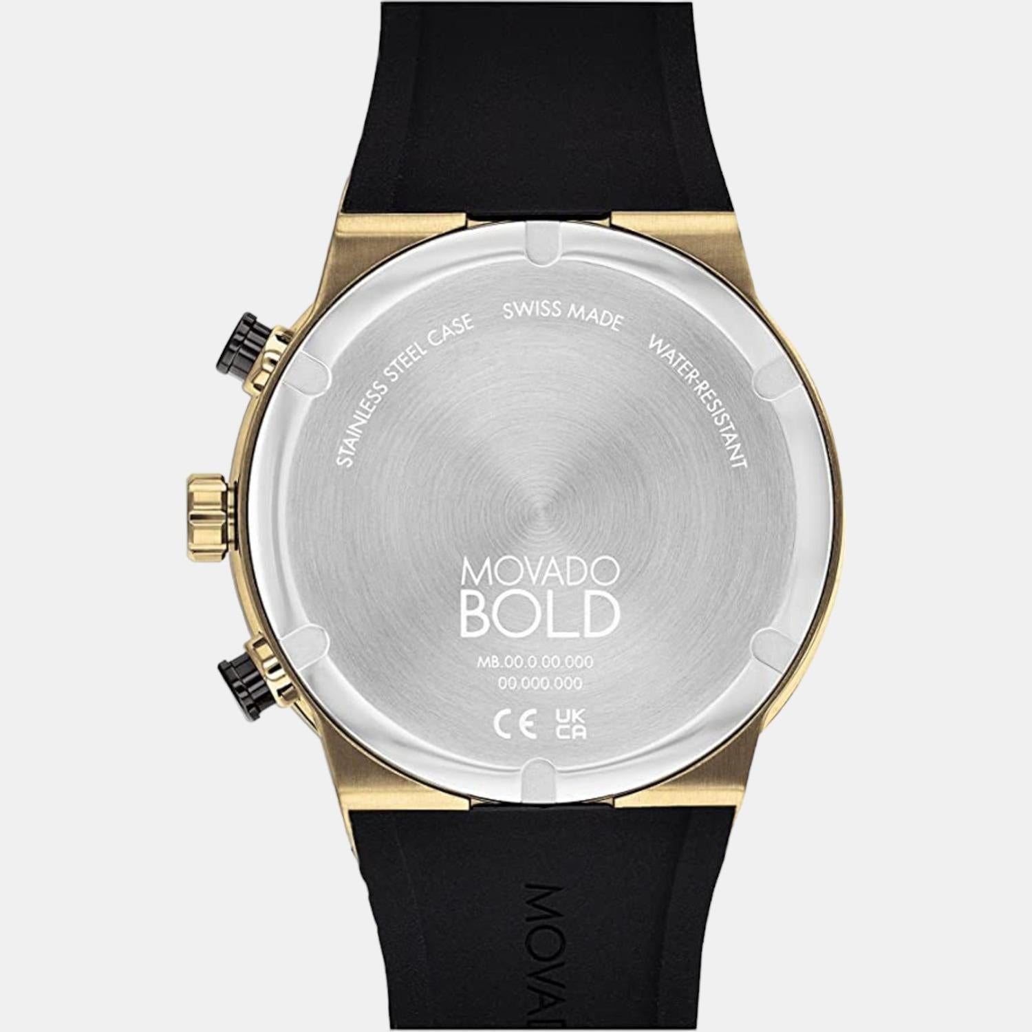 Bold Fusion Men Quartz Black Dial Chronograph Silicone Watch 3600855