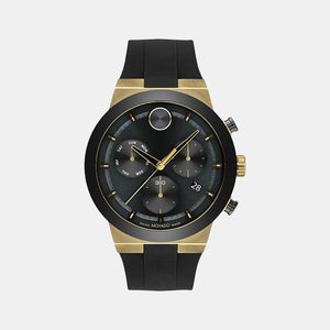 Bold Fusion Men Quartz Black Dial Chronograph Silicone Watch 3600855