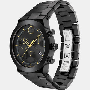 Bold Fusion Men Quartz Black Dial Chronograph Stainless Steel Watch 3600857