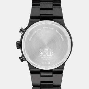 Bold Fusion Men Quartz Black Dial Chronograph Stainless Steel Watch 3600857