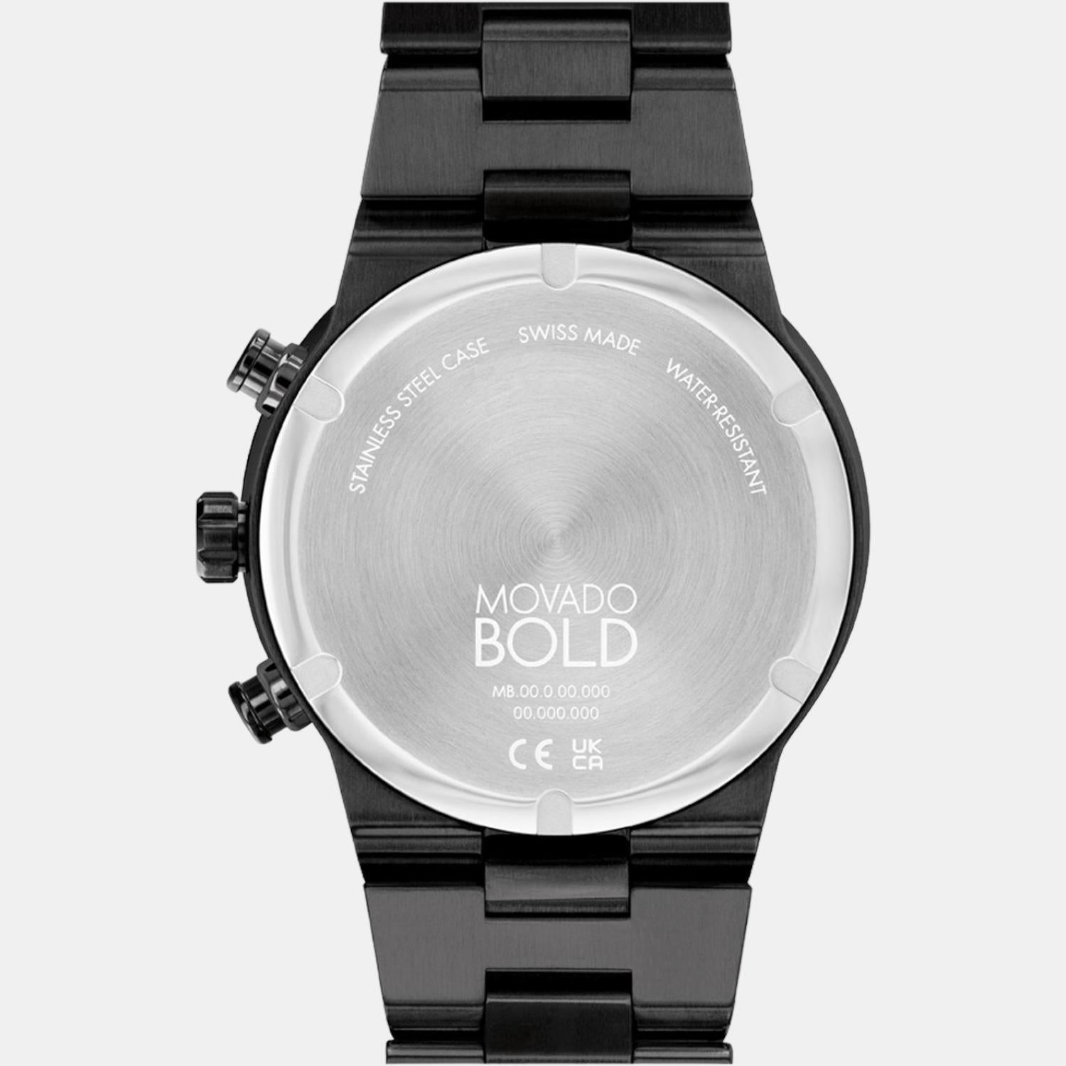 Bold Fusion Men Quartz Black Dial Chronograph Stainless Steel Watch 3600857