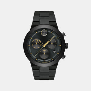 Bold Fusion Men Quartz Black Dial Chronograph Stainless Steel Watch 3600857