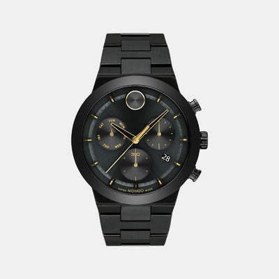 Bold Fusion Men Quartz Black Dial Chronograph Stainless Steel Watch 3600857