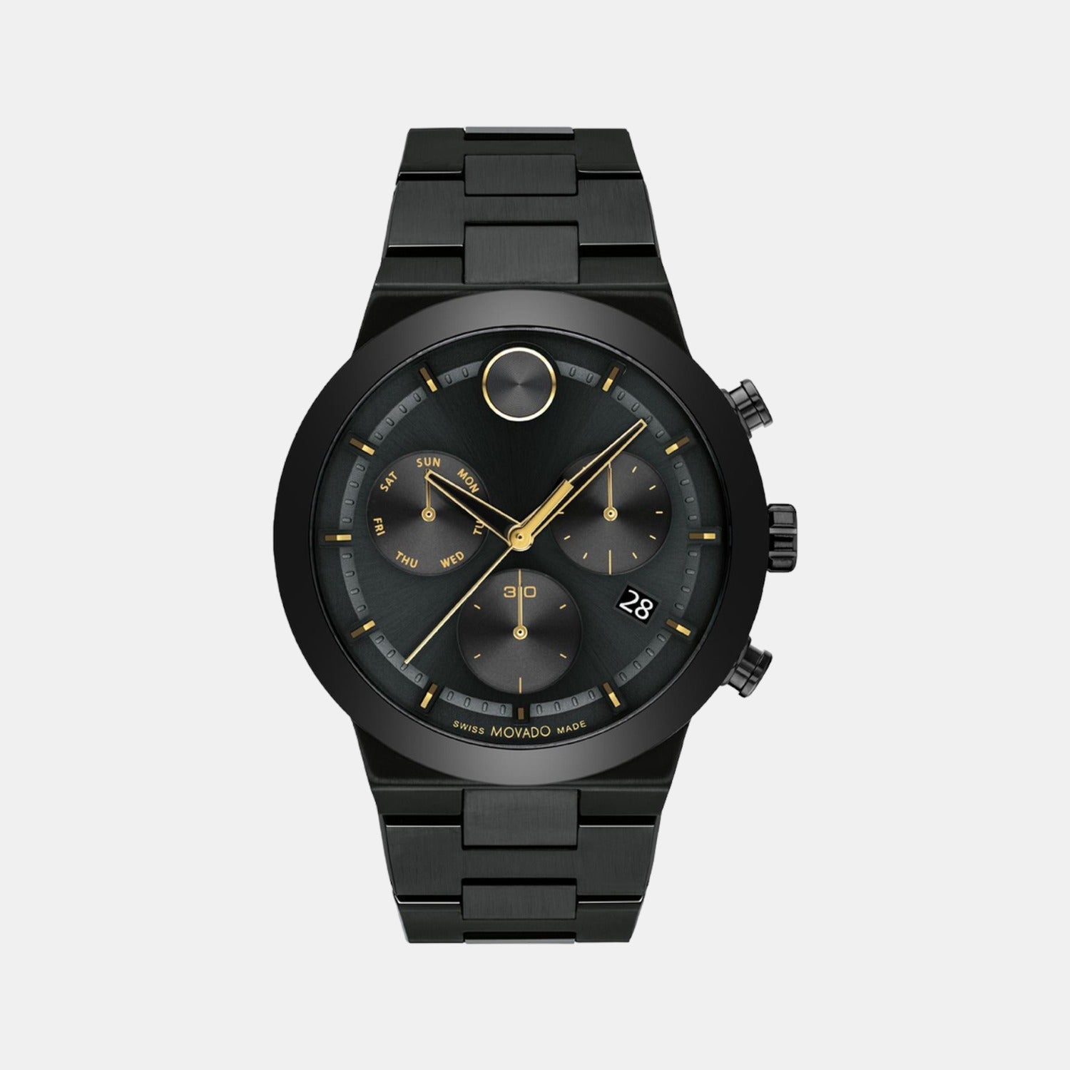 Bold Fusion Men Quartz Black Dial Chronograph Stainless Steel Watch 3600857