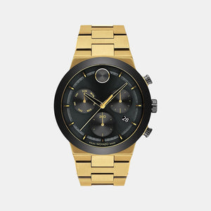 Bold Fusion Men Quartz Black Dial Chronograph Stainless Steel Watch 3600858
