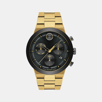 Bold Fusion Men Quartz Black Dial Chronograph Stainless Steel Watch 3600858