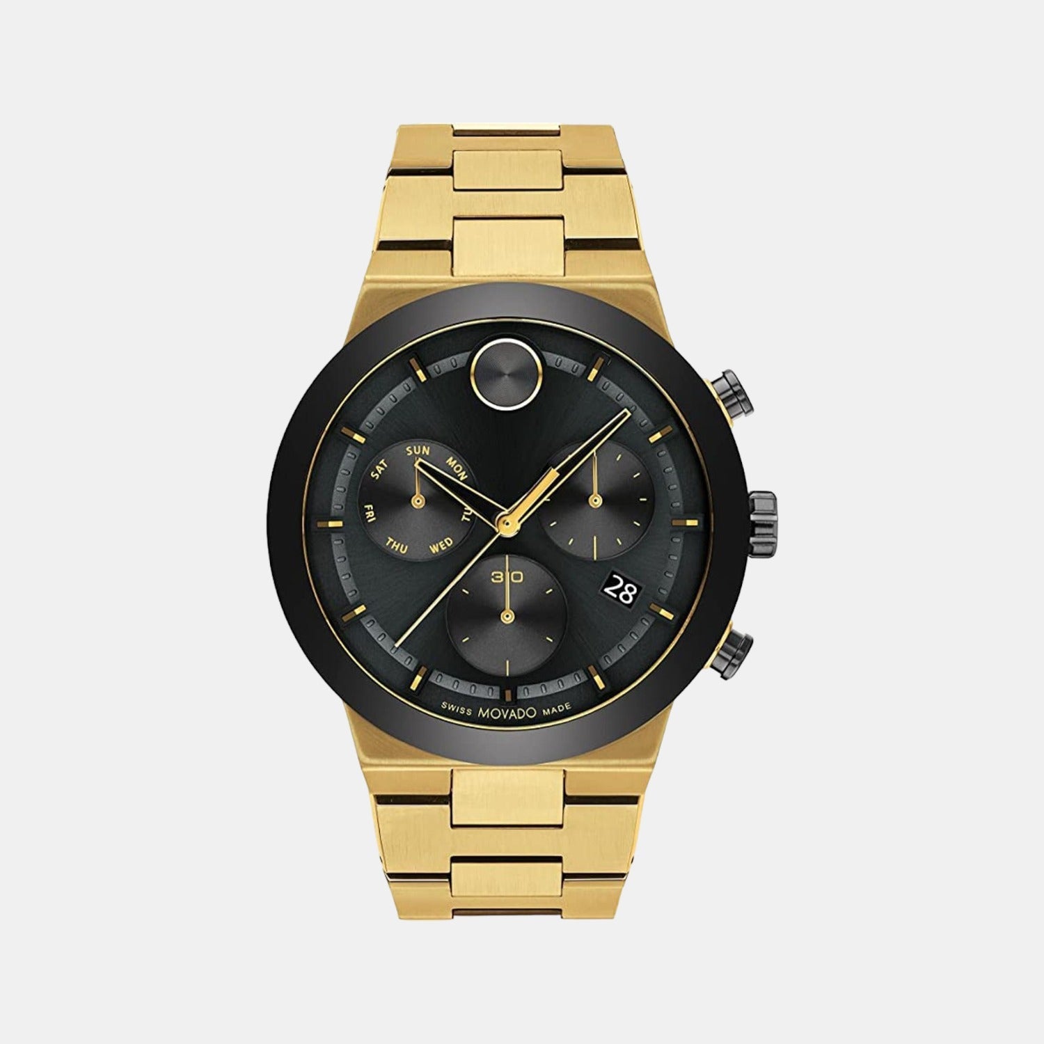 Bold Fusion Men Quartz Black Dial Chronograph Stainless Steel Watch 3600858