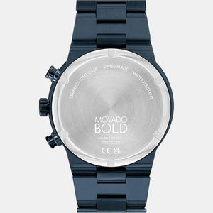 Bold Fusion Men Quartz Blue Dial Chronograph Stainless Steel Watch 3600859