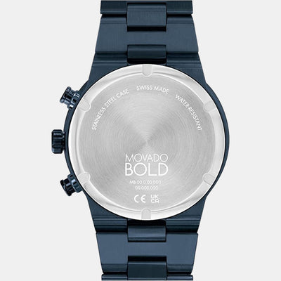 Bold Fusion Men Quartz Blue Dial Chronograph Stainless Steel Watch 3600859