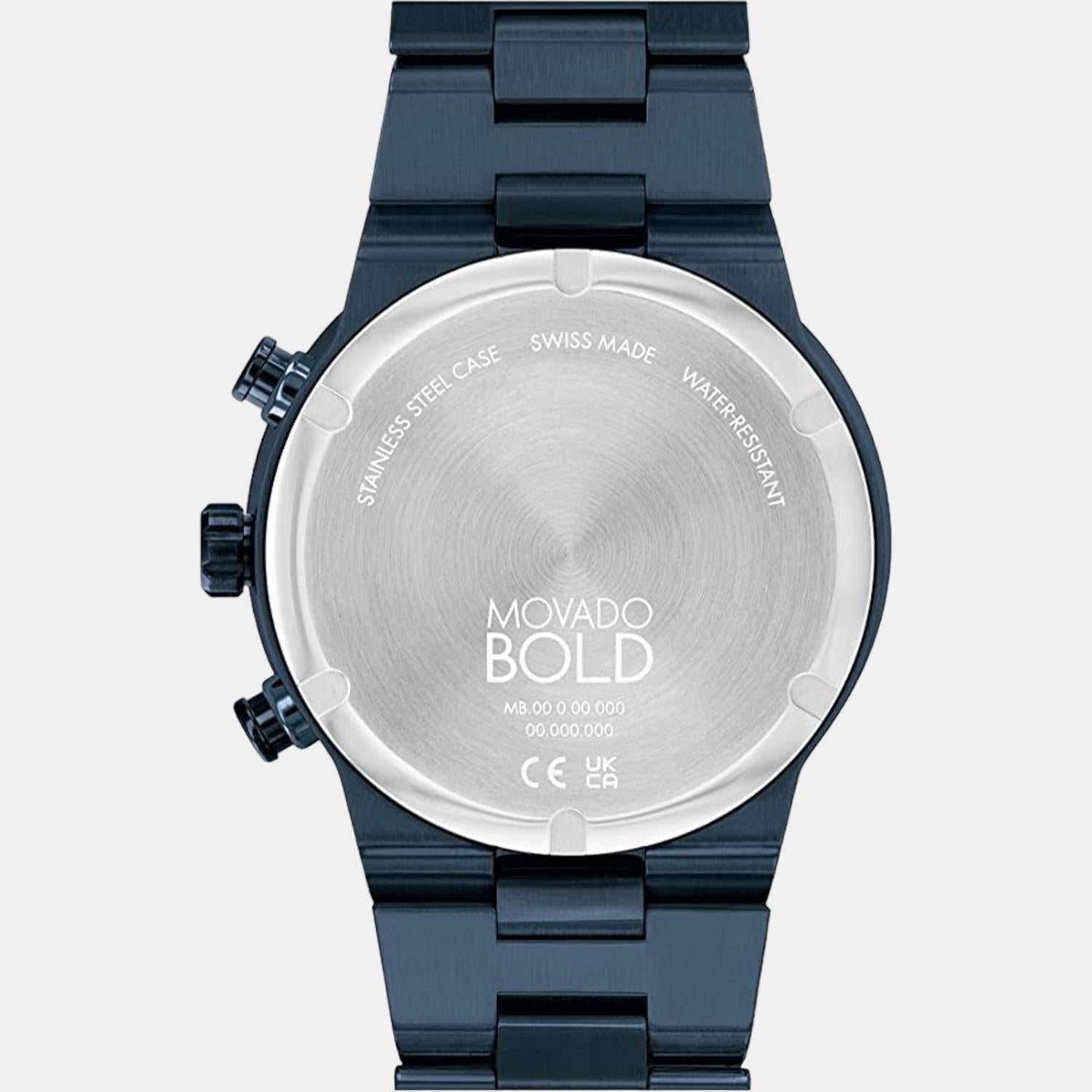 Bold Fusion Men Quartz Blue Dial Chronograph Stainless Steel Watch 3600859