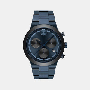 Bold Fusion Men Quartz Blue Dial Chronograph Stainless Steel Watch 3600859