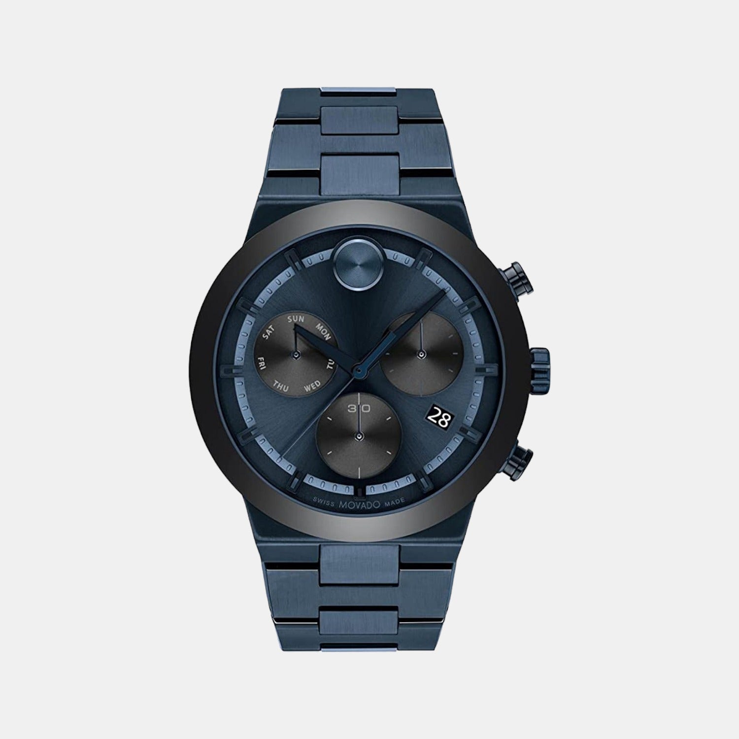 Bold Fusion Men Quartz Blue Dial Chronograph Stainless Steel Watch 3600859