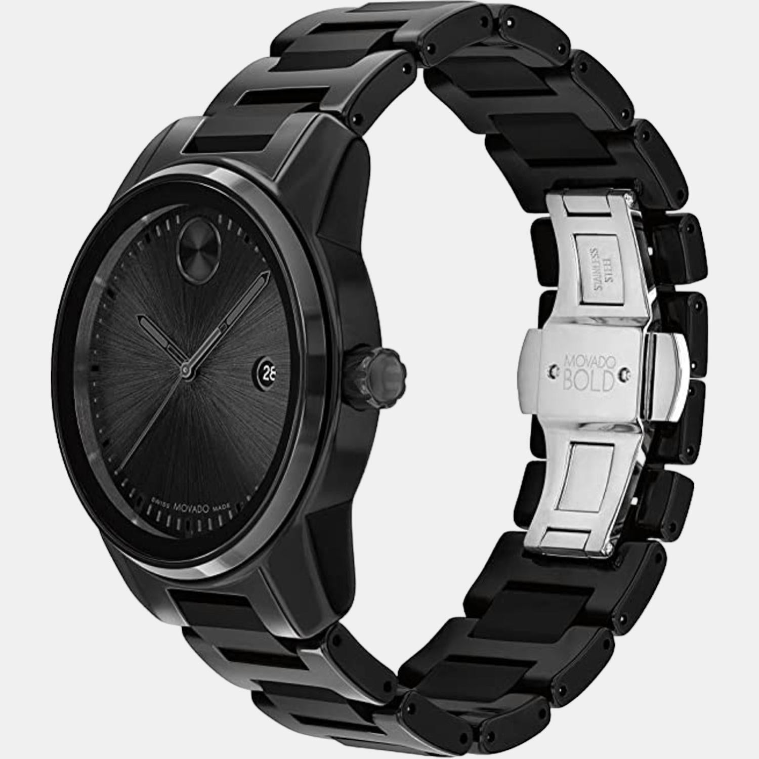 Bold Verso Men Quartz Black Dial Analog Stainless Steel Watch 3600863
