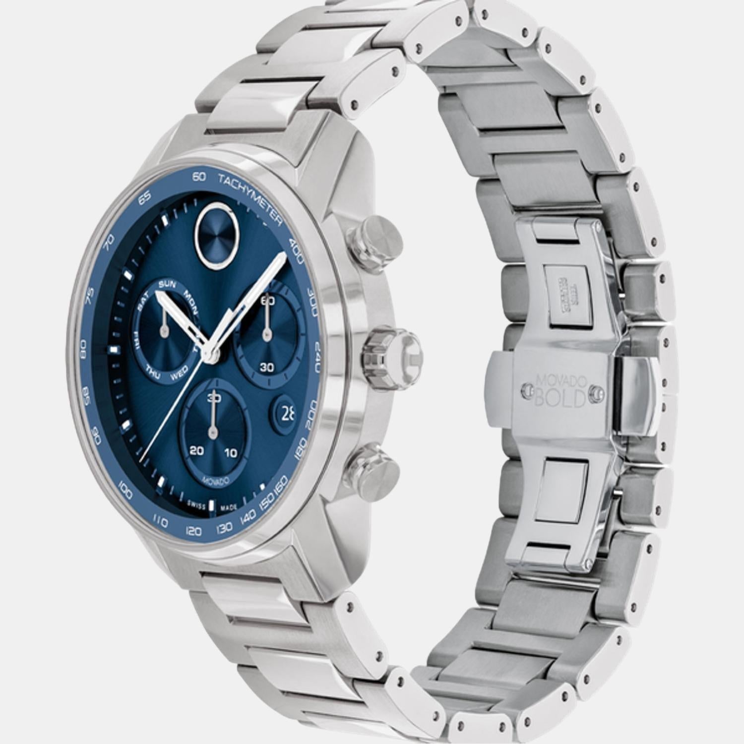 Bold Verso Men Quartz Blue Dial Chronograph Stainless Steel Watch 3600865
