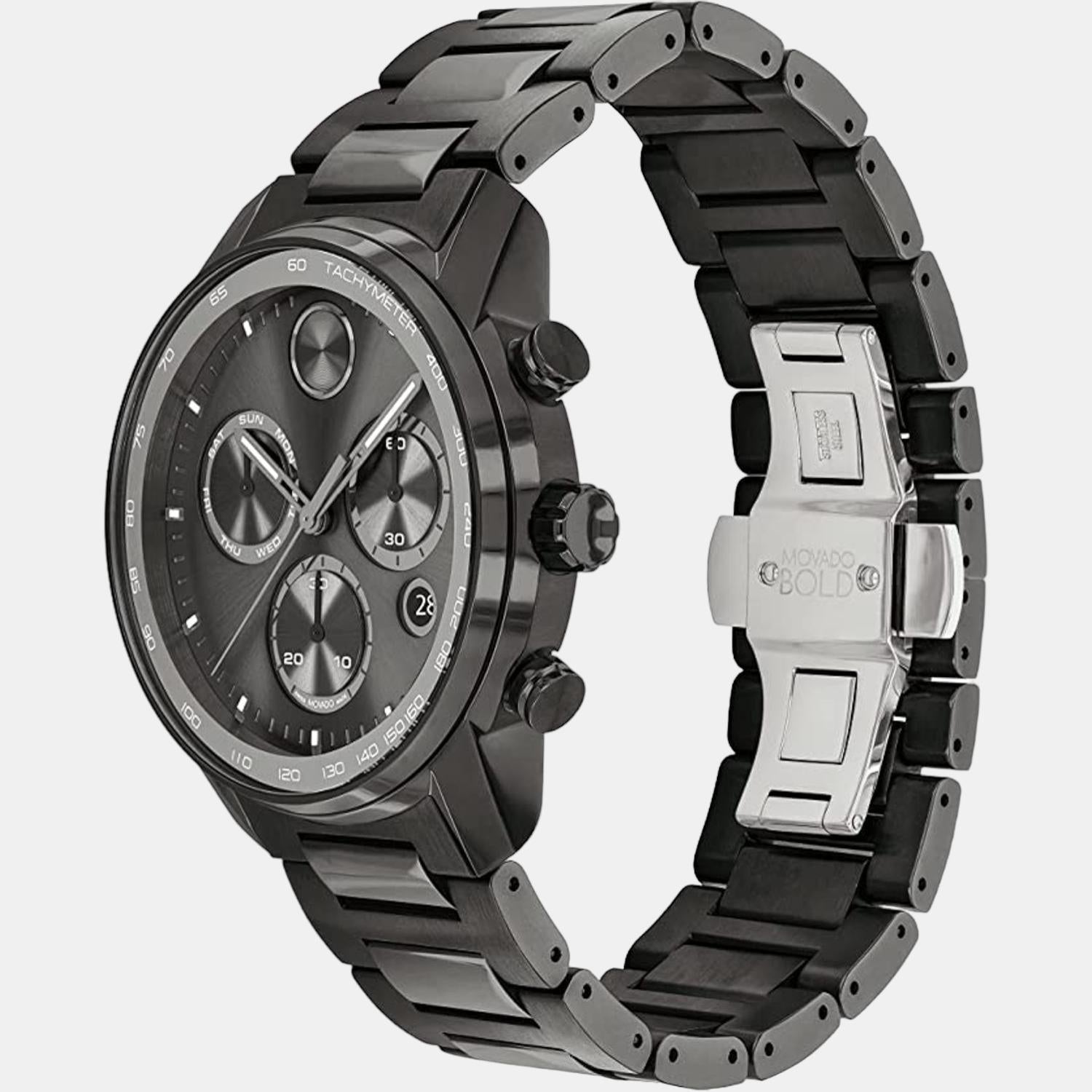 Bold Verso Men Quartz Grey Dial Chronograph Stainless Steel Watch 3600867