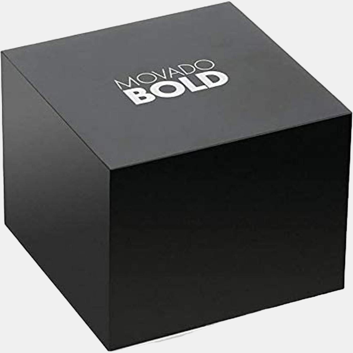 Bold Evolution Men Quartz Gold Dial Chronograph Leather Watch 3600883