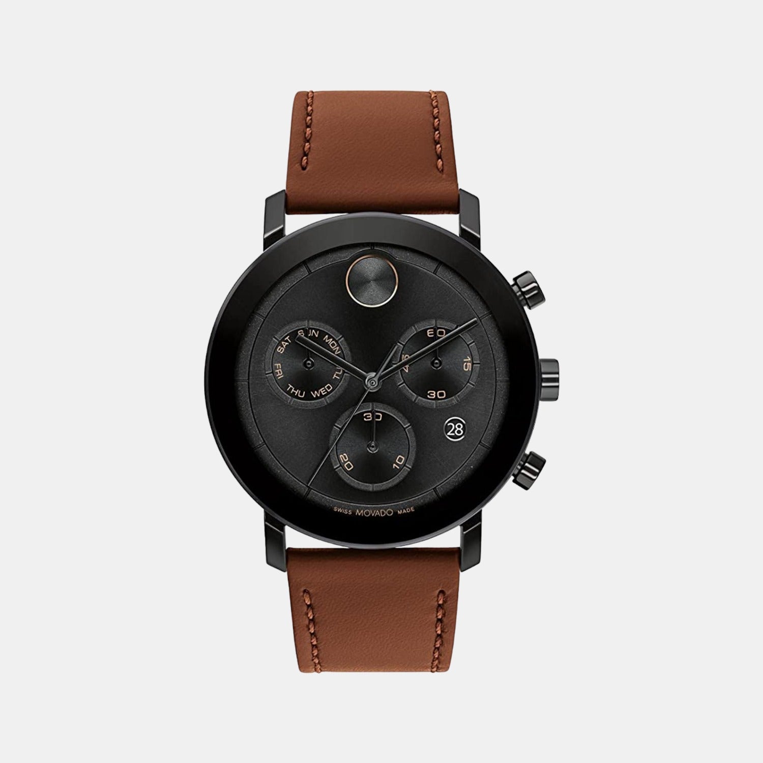 Bold Evolution Men Quartz Black Dial Chronograph Leather Watch 3600884