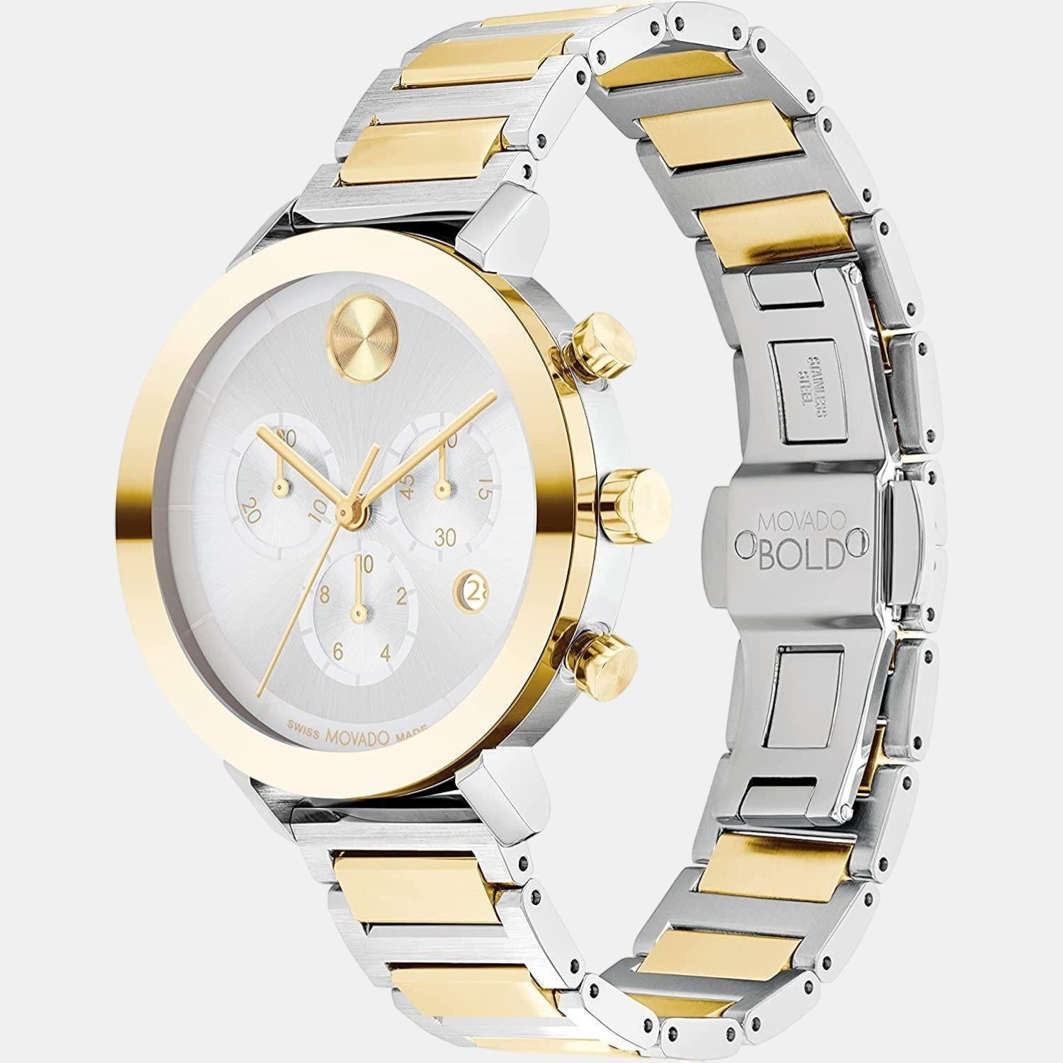 Bold Evolution Women Quartz Silver Dial Chronograph Stainless Steel Watch 3600885