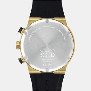 Bold Fusion Men Quartz Gold Dial Chronograph Silicone Watch 3600895