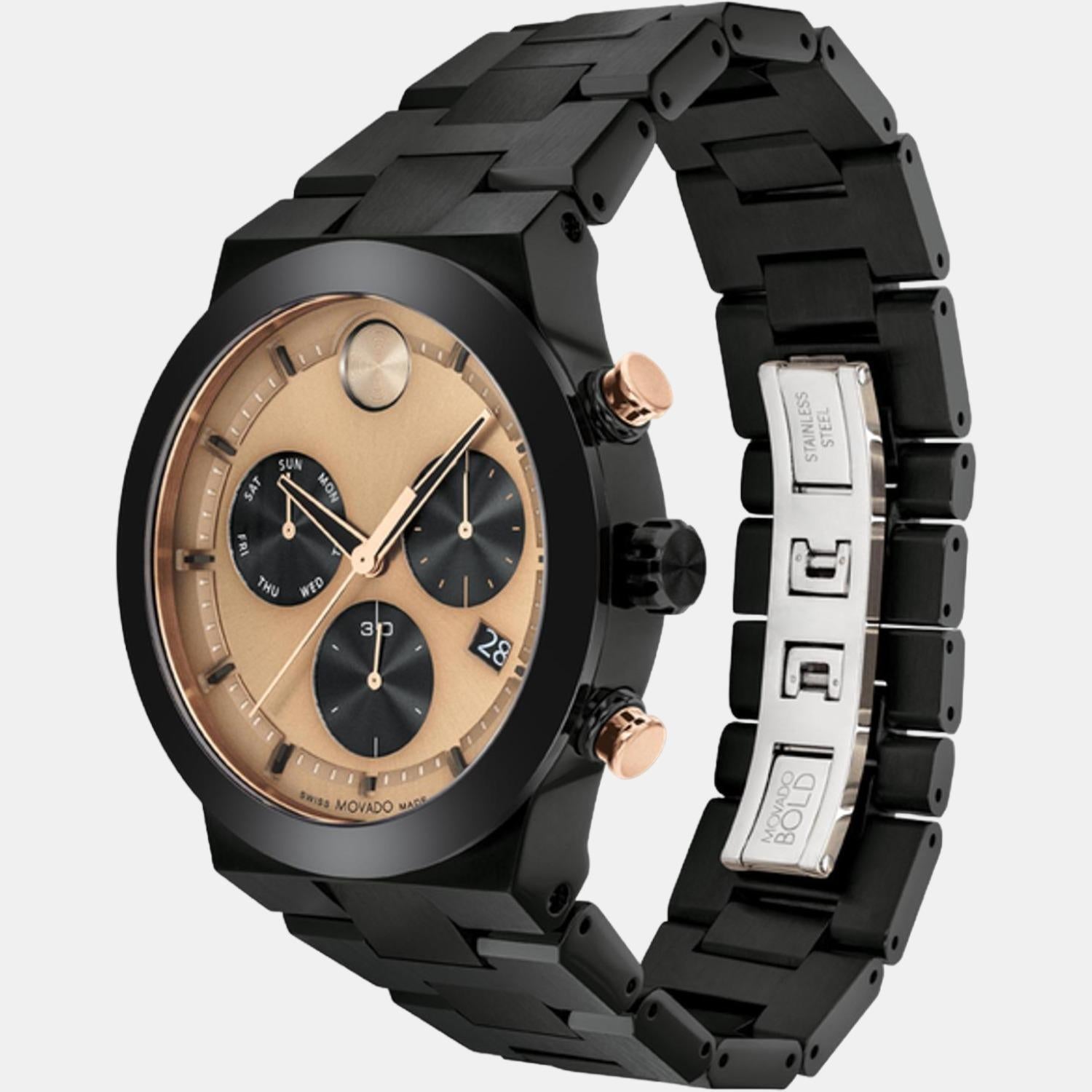 Bold Fusion Men Quartz Brown Dial Chronograph Stainless Steel Watch 3600897