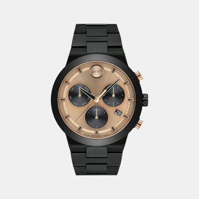 Bold Fusion Men Quartz Brown Dial Chronograph Stainless Steel Watch 3600897