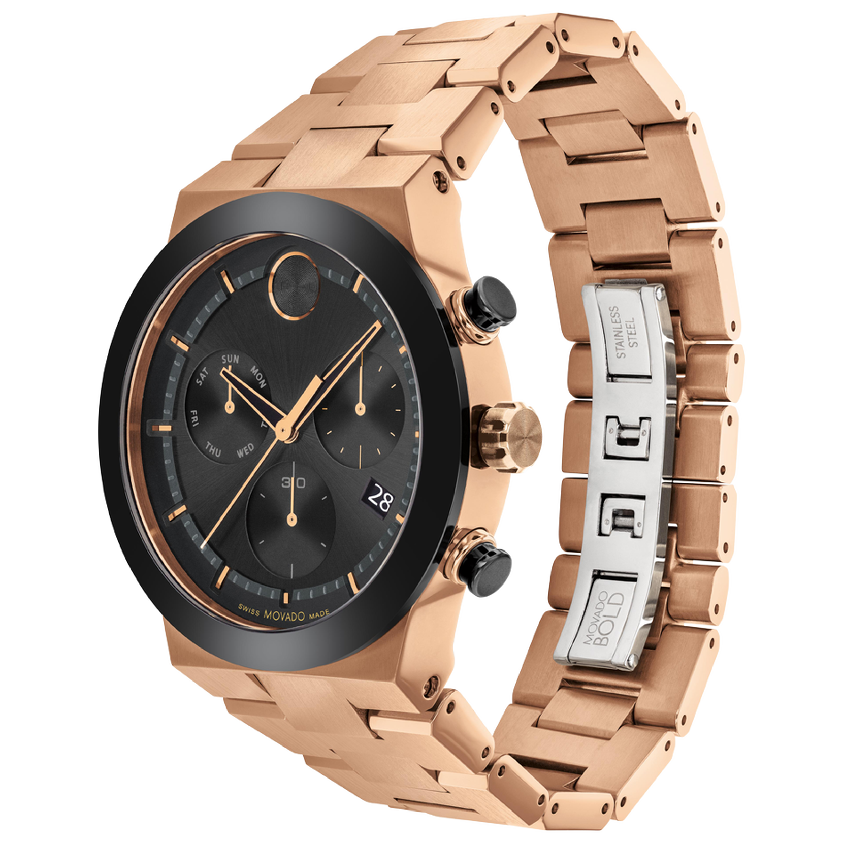 Movado Bold Fusion Black Dial Men 44mm