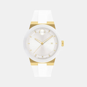 Bold Fusion Women Quartz White Dial Analog Silicone Watch 3600899