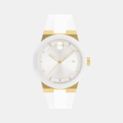 Bold Fusion Women Quartz White Dial Analog Silicone Watch 3600899