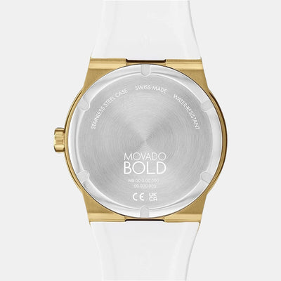 Bold Fusion Women Quartz White Dial Analog Silicone Watch 3600899