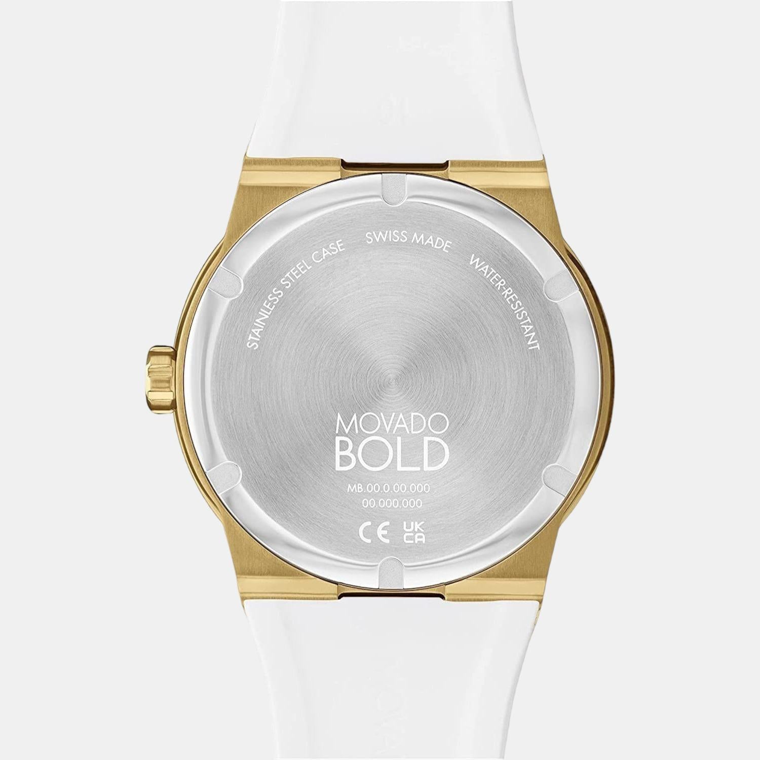 Bold Fusion Women Quartz White Dial Analog Silicone Watch 3600899